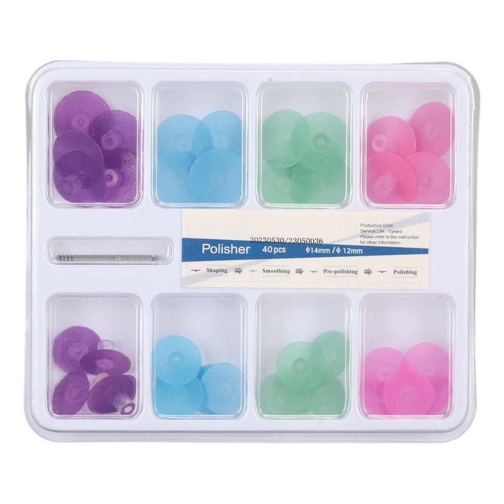 Набор из 40 шт. стоматологических полировальных дисков Шлифовка поверхностей Разные цвета Диск для полировки зубов По типу оправки A