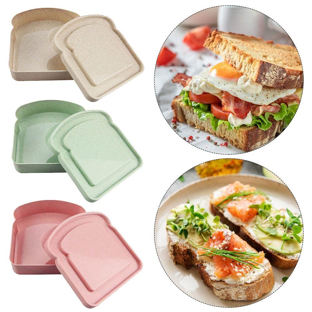 Portable Silicone Food Container Lunch Box Snack Sandwich Toast Box Bento Box