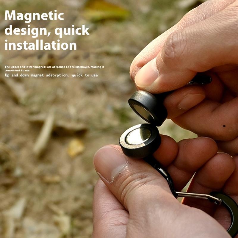 Магнитный держатель для выпуска рыболовной сетки со шнурком Инструмент для нахлыста Сильный магнит Карабин Брелок Эластичный спиральный растягивающийся шнур