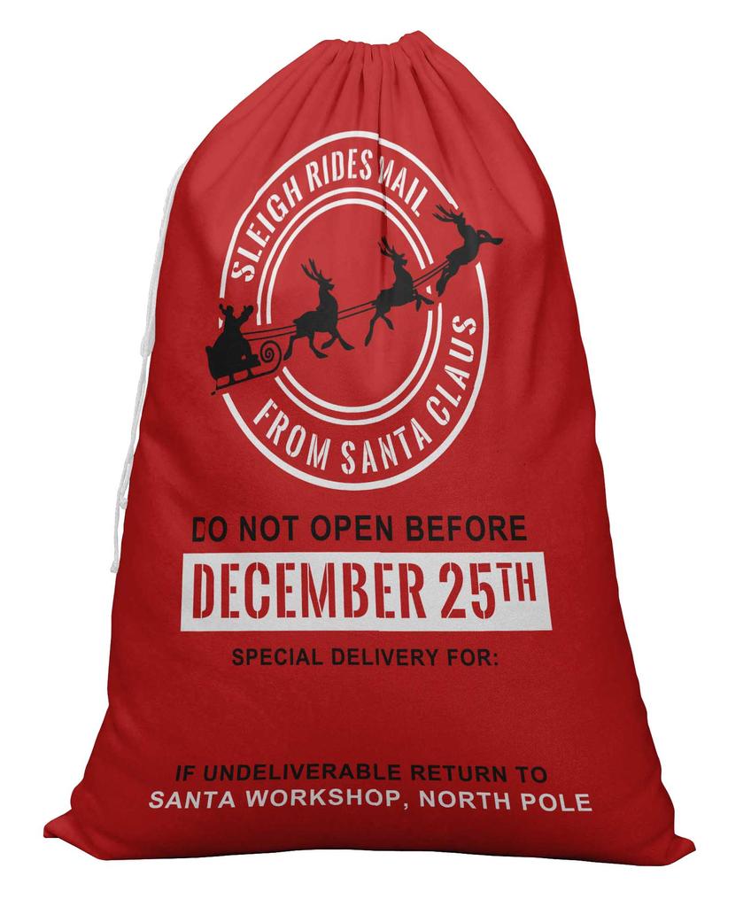 Printtoo Упаковка из 2 специальных рождественских мешков со шнурком, очень большого размера, для многоразового хранения рождественских подарков, 27x20 дюймов