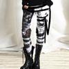 Plus Size Womens Gothic Leggings Steampunk High Waist Stretchy Slim Trousers Ladies Pencil Pant Oversized Clothing