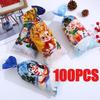 50/100PCS Christmas Candy Bag Biscuit Plastic Handbag Cartoon Elk Snow Man Pattern Christmas Party Packaging Bag Xmas Supplies