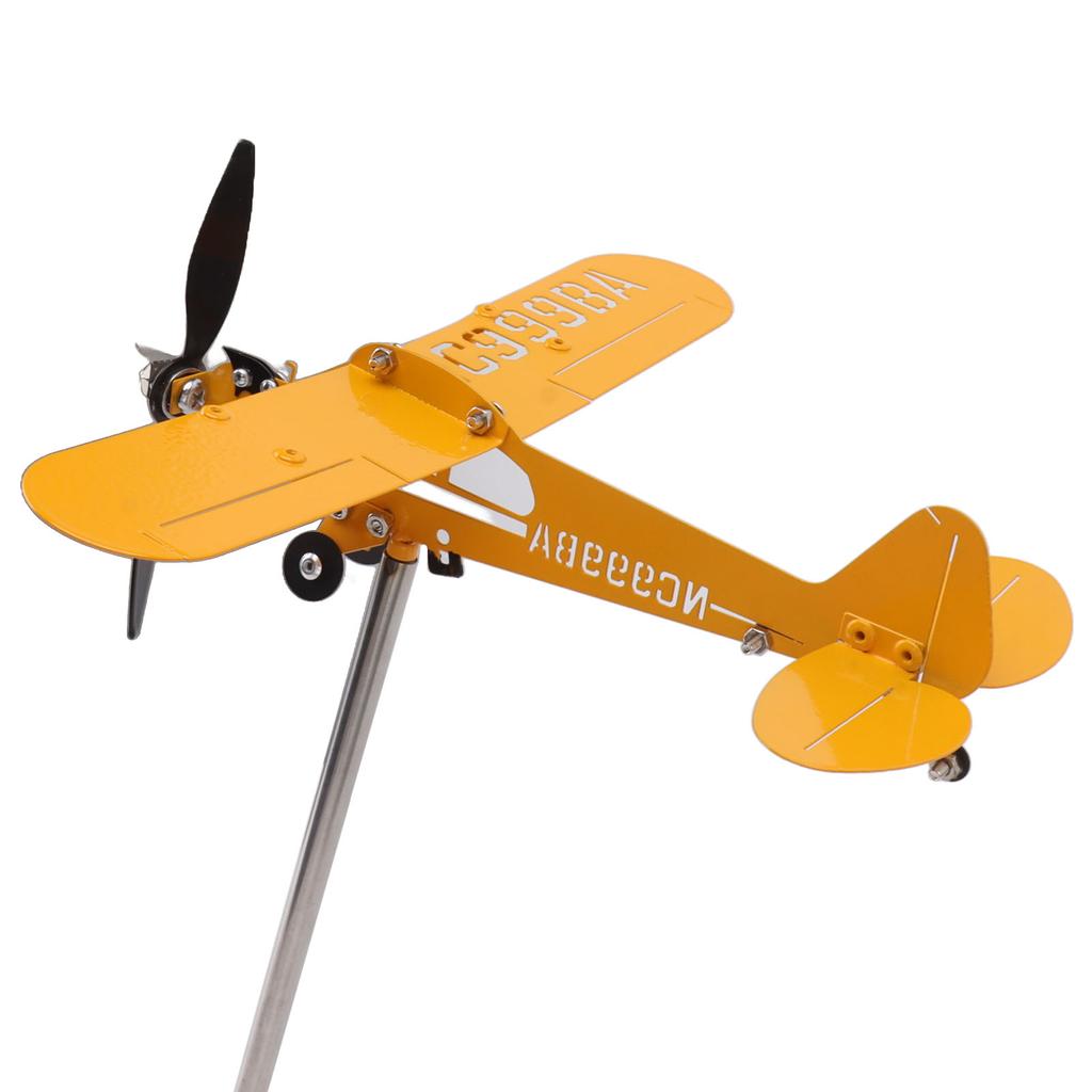 Piper J3 Cub Самолет Ветряная мельница 3D Металлический Самолет Ветряная мельница Уличная Крыша Ветряная мельница Садовый Декор