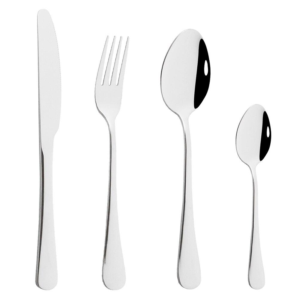 Посуда Западный золотой набор столовых приборов Набор столовой посуды из нержавеющей стали Черное золото Кухонный нож Вилка Набор ложек Столовые приборы Серебро