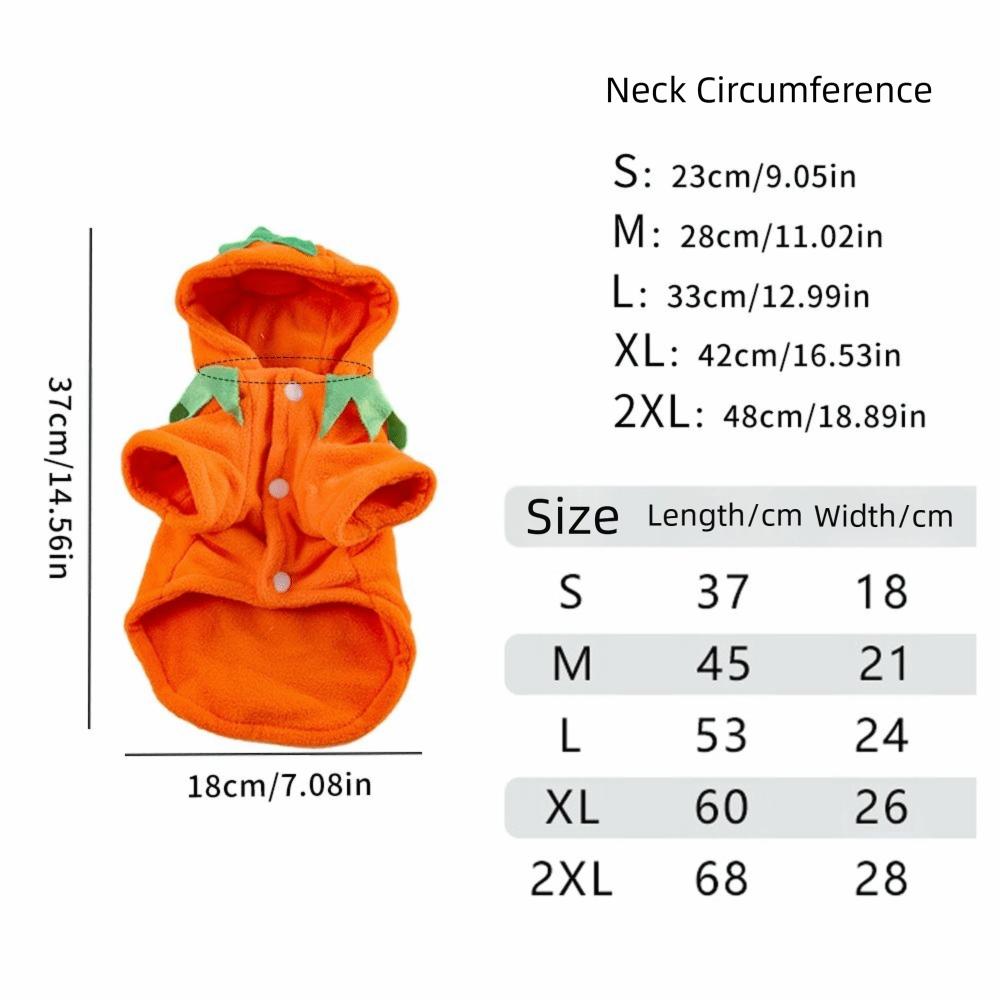 Breathable Pumpkin Dog Costume Orange Dog Hoodie Cute Pet Cosplay Costume Pet Role-Playing