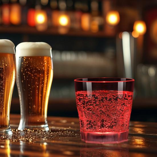 1/6 шт. Светящиеся рюмки со светодиодной подсветкой, бокалы для виски для вечеринки, светящиеся в темноте, многоразовая посуда для напитков