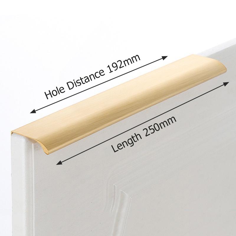 KAK Black Hidden Cabinet Handles Aluminum Alloy Kitchen Handles Cupboard Door Pulls Drawer Knobs Long Furniture Handle Hardware