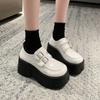 2024Thick Bottom Loafer Increase Fashion Casual Simple Туфли Mary Jane Женские туфли на платформе без застежек Zapatillas Mujer