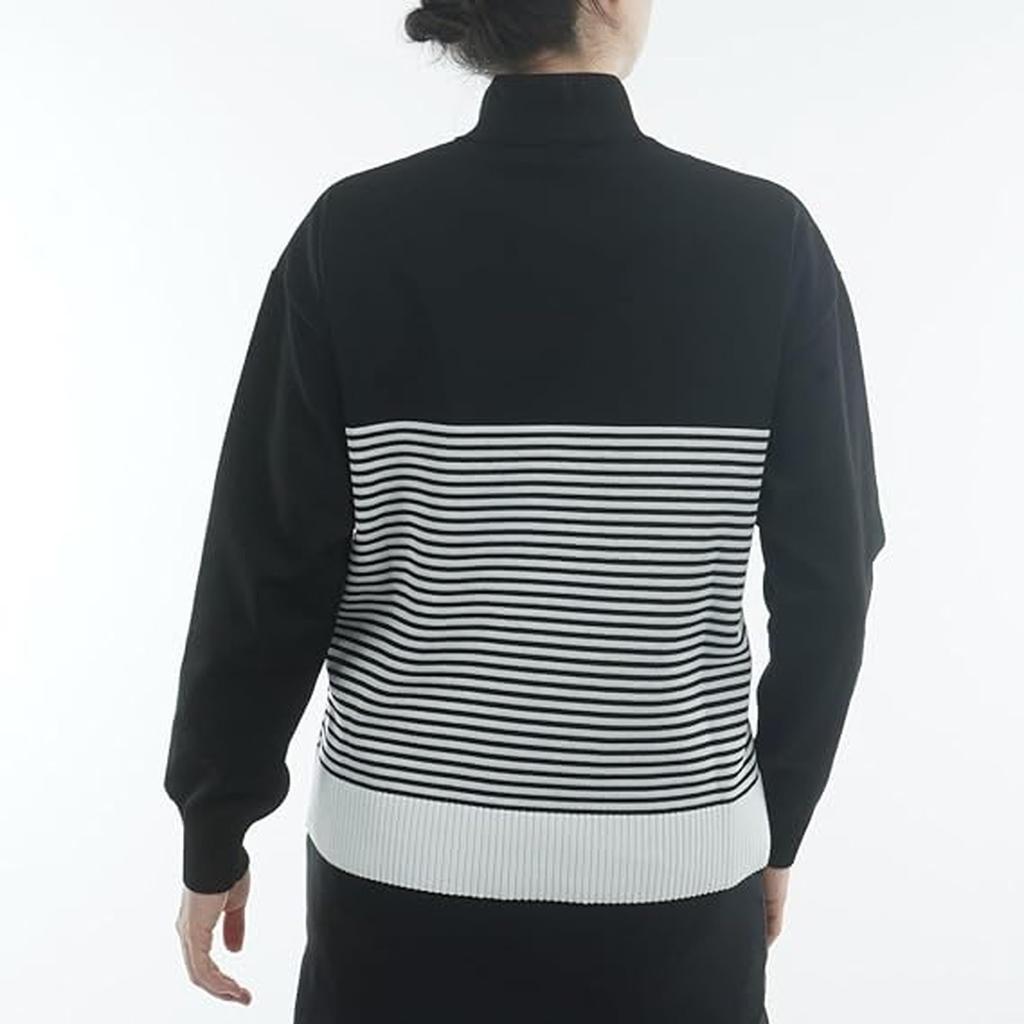 [New Balance] Golf Women's High Neck Knit (14G Logo Double Jacquard) / 012-5270501 010_Black Size2