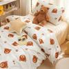 Cute Cartoon Bear Four-piece Set of Pure Cotton Bed Sheets and Quilt Cover, Pure Cotton Student Dormitory Children's Three-piece Bedding Set