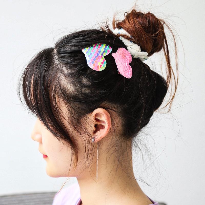 6 шт. Заколки для волос в форме сердца для девочек, блестящие заколки для волос с пайетками, металлические заколки для волос для малышей, детские аксессуары для волос