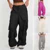 Women Cargo Pants Adjustable Drawstring Wide Leg Summer Trousers with Multi Pockets