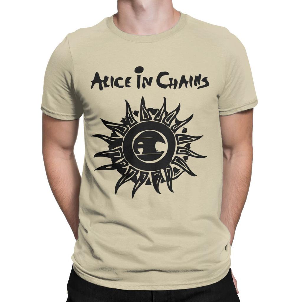 Men's T-Shirts Alice In Chains Logo Awesome 100% Cotton Tee Shirt Short Sleeve T Shirt Crewneck Clothing Gift Idea