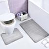 3 Pieces Bath Mat Set Bathroom Rug Water Absorption Non-Slip Thick Machine Washable Quick Dry Toilet Mat Shower Carpet