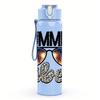 1PC Summer Bling Sunglasses Letter 750ml Color Plastic Sports Water Bottle Leakproof Flip Straw Lid Suitable for Sports Office Home Use