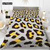 Leopard Print Duvet Cover Set Queen Size Girl Colorful Cheetah Print Bedding Set Polyester Wild Animal Theme Comforter Cover Set
