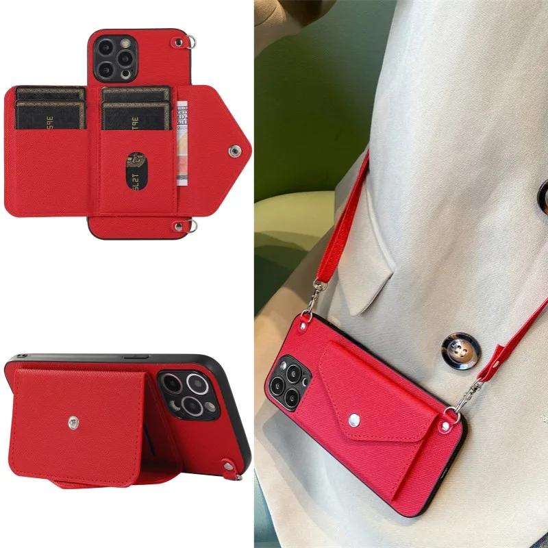 Crossbody Lanyard Wallet with Card Holder Phone Case for IPhone 13 12 Mini 15 14 11 Pro Max XS XR X 8 7 Plus PU Leather Cover