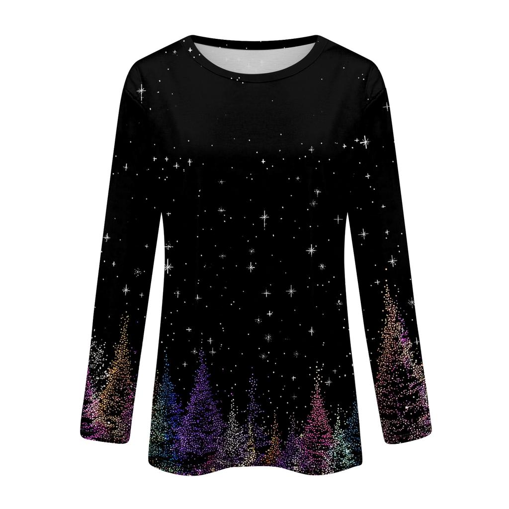 Long Sleeve Shirts For Women Cute Print Graphic Tees Blouses Casual Plus Size Basic Tops Pullover
