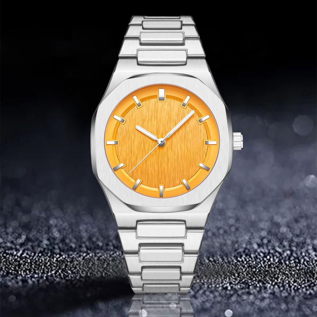 PINTIME Роскошные уникальные часы для мужчин из нержавеющей стали с кварцевыми часами, простой циферблат, деловые мужские часы для вечеринок, модные мужские часы