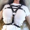 Leather Pentagram Harness Belt Body Chest Bra Waist Suspender Cage Goth Black