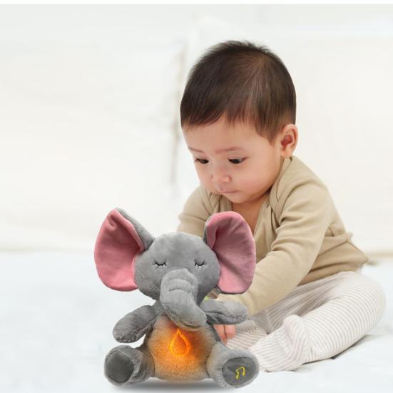 Мягкая кукла с музыкой очаровательный внешний вид на батарейках эмоциональная поддержка кролик слон животное плюшевая игрушка для детей