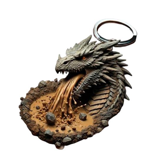 Брелок «Дыхание дракона» из смолы, ручная работа, натуральные элементы, брелок с дизайном «Дракон», многофункциональные аксессуары, автомобильный ключ, подарок