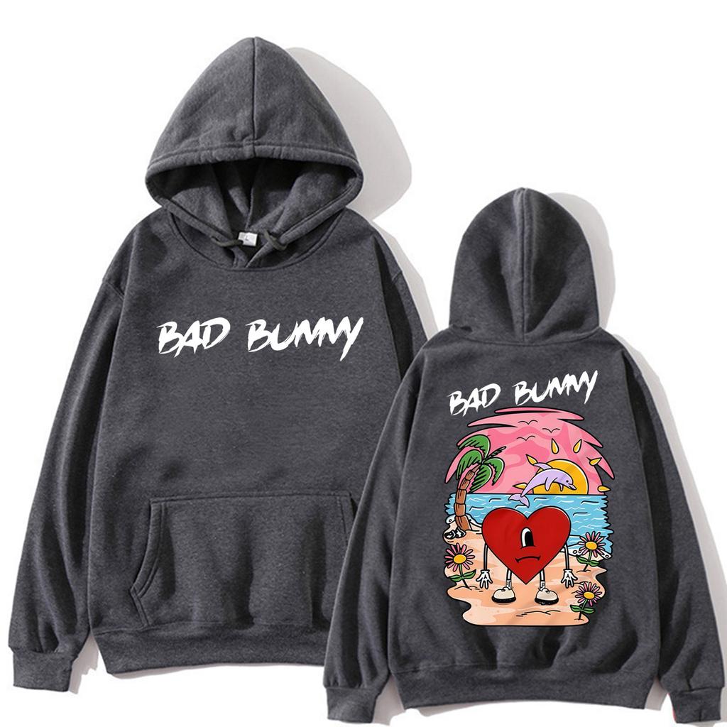 Худи с принтом альбома рэпера Bad Bunny "Un Verano Sin Ti" для мужчин и женщин, модная эстетичная толстовка, свободный флисовый повседневный пуловер