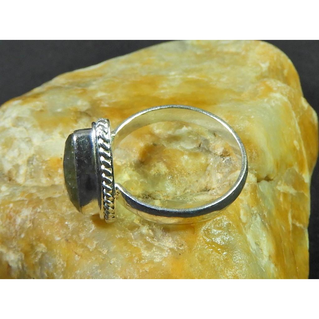 Natural Labradorite 925 Sterling Silver Pear Handmade Vintage Ring US-8.5 MK-105