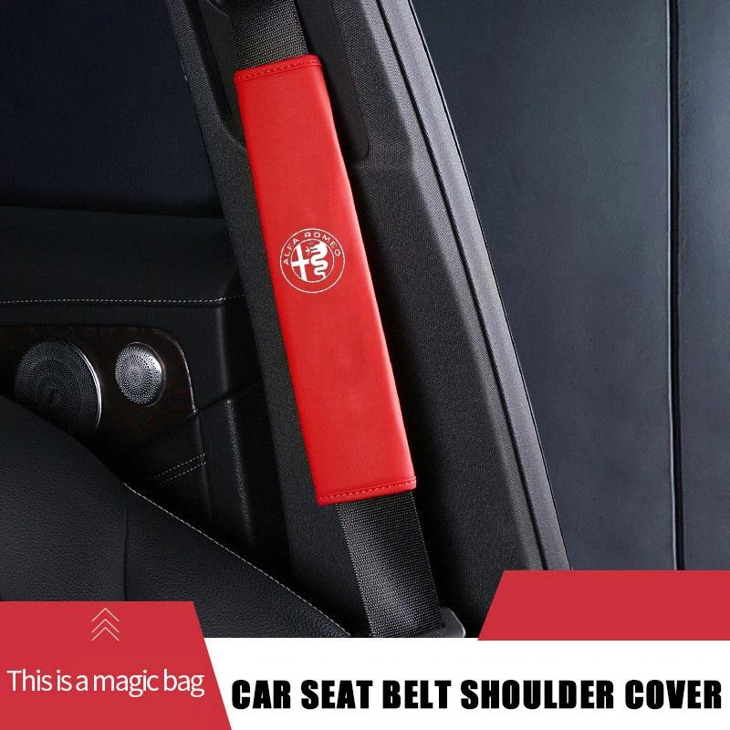 IMKC9 Car Seat Belt Shoulder Pads Interior Accessories for Alfa Romeo Emblem 156 159 Mito Giulia GT Brera Spider Giulietta 147gt 166