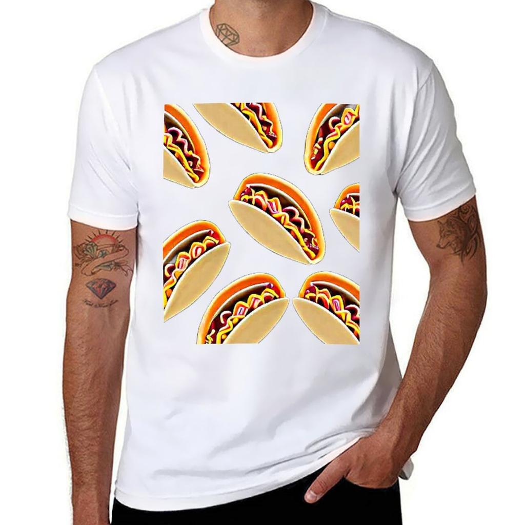 Tacos Pattern Perfect For Binge Or Movie Night Tshirt Fashion Casual Short Sleeve Tshirt