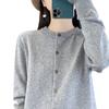 Spring and Autumn Women's Cardigan Solid Color Round Neck Single-breasted Knitted Bottoming Women's Sweater Jacket