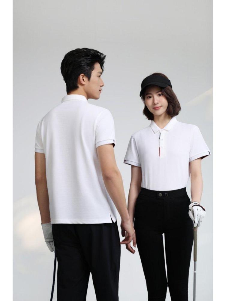 Однотонная футболка Летняя мужская и женская с лацканами и короткими рукавами YG-188