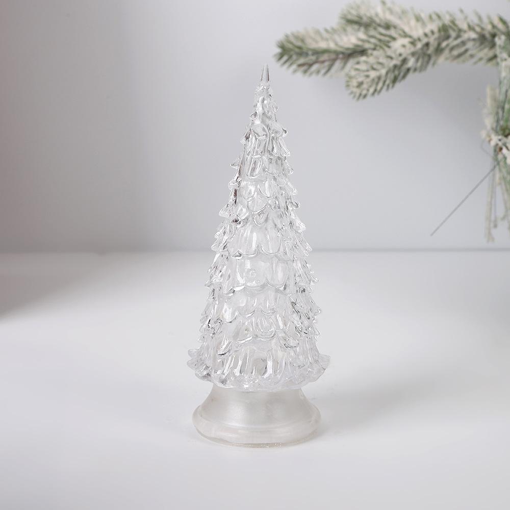 Colorful Acrylic Christmas Tree Christmas Gift Push LED Light Desktop Ornaments