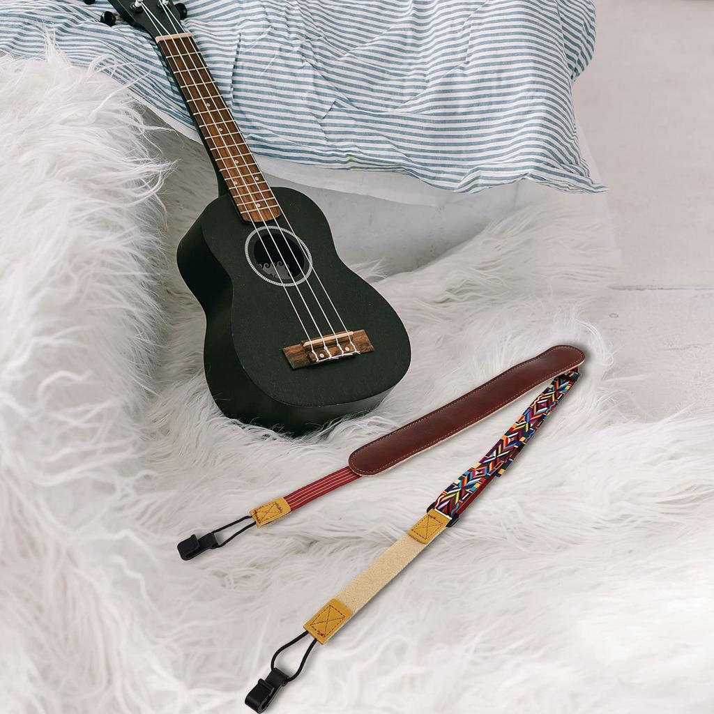 Ukulele Strap No Drilling Required Ukulele Belt Sound Hole Mounting Type Neck Strap Yellow 133x4.5cm