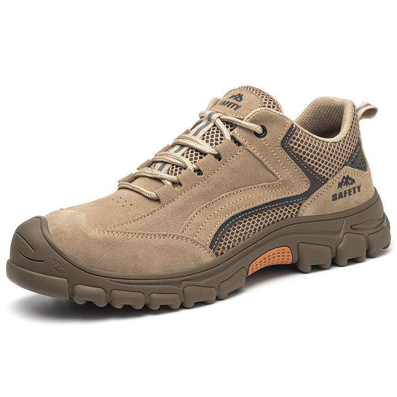 Labor insurance shoes men's steel head anti-smashing and anti-piercing belt steel plate wear-resistant and breathable construction site work four seas