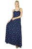 Women Spaghetti Strap Blue Maxi Printed Dress Summer Casual Wear