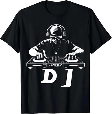 Стильная футболка DJ Mix Master Музыка на кончиках пальцев Футболки Графические футболки Мужская одежда Топы Рубашки Уличная одежда Ropa Hombre