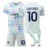 Подростки Дети Взрослые Индивидуальное Имя Футбольные Комплекты 25/26 Милан Интер Выездной #10 ЛАУТАРО Спортивный Тренировочный Комплект Джерси с Носками