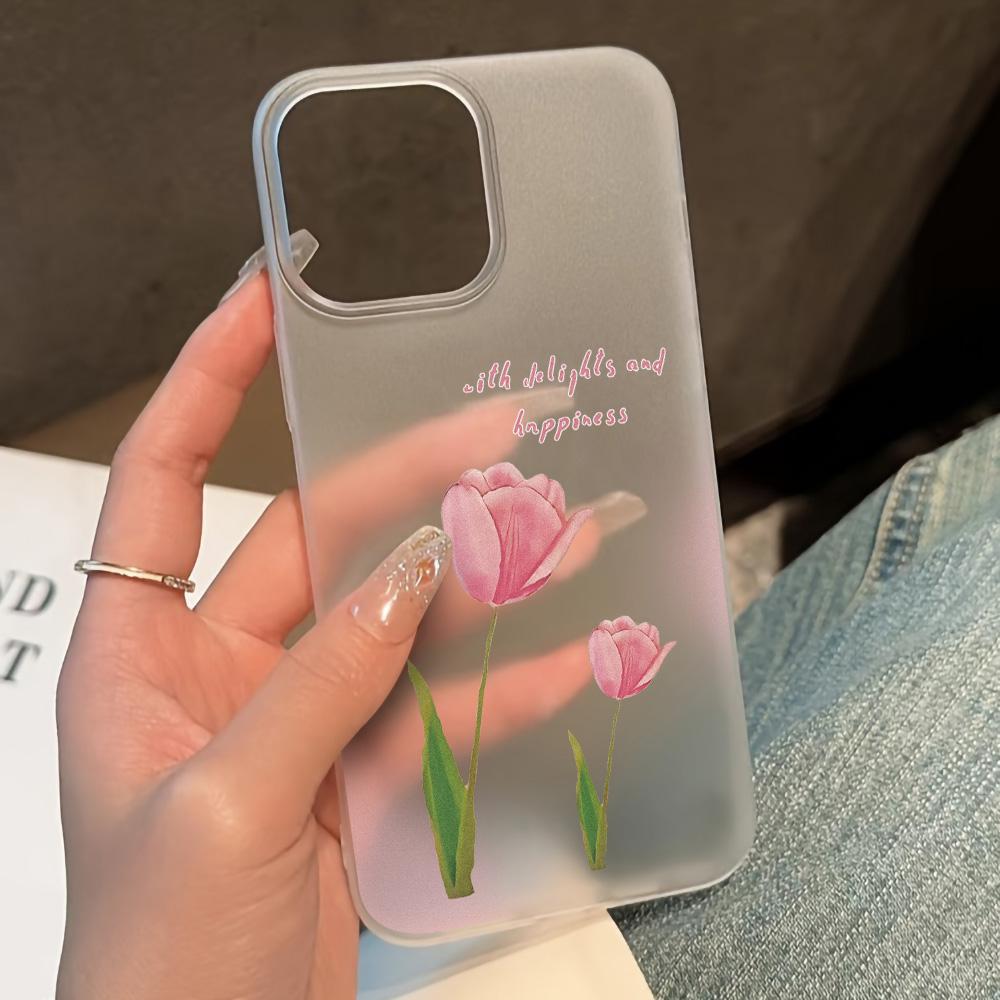 Чехлы для мобильных телефонов iPhone 11 13 15 Pro Max 12 14 Pro Max Чехол для iPhone 16 15 Plus 13 Pro 12 Матовая текстура с рисунком в виде мультяшных цветов