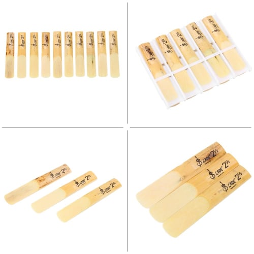 B Flat Clarinet Reeds, Strength 2.5, Durable, Pack of 10, with Clear Box, for Beginners