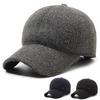 Мужская теплая хлопковая кепка для людей среднего и пожилого возраста, флисовая утолщенная бейсболка, ветрозащитная и морозостойкая кепка, сезонная кепка