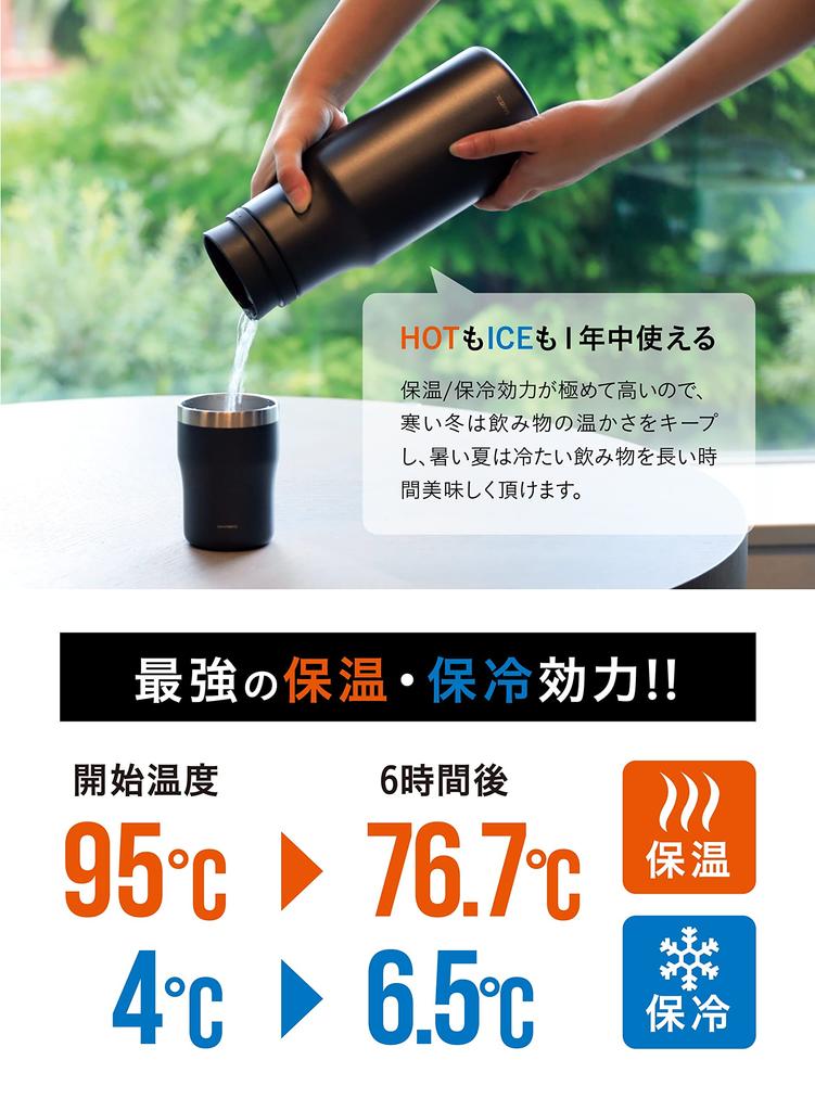 CB Japan Tabletop Pot Vacuum Insulated Stainless Steel Gray Thermal Insulation MOLLE Pot SANTECO 1.2L 2-Layer