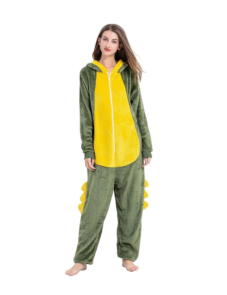 Dorawithme Crocodile Kigurumi Pajamas for Adults, Loungewear, Animal Cosplay Costume, Halloween, Christmas, Unisex (XL)