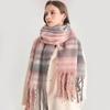 Girls Winter New Plaid Imitation Cashmere Scarf Scarf Thickened Warm Shawl