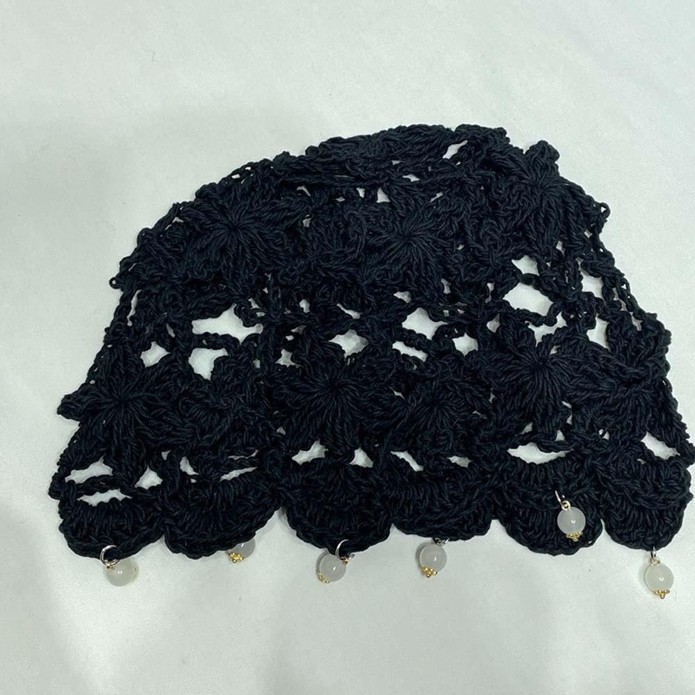 Handmade Crochet Flower Knitted Hat Bohemian Style Woven Cap Cute Hollowed Out Beanie Cap Women
