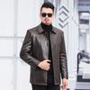 Thickened Leather Down Jacket, Men's Leather Lapel, Men's Leather Jacket, Father's Suit, Detachable Inner Liner, Leather Jacket