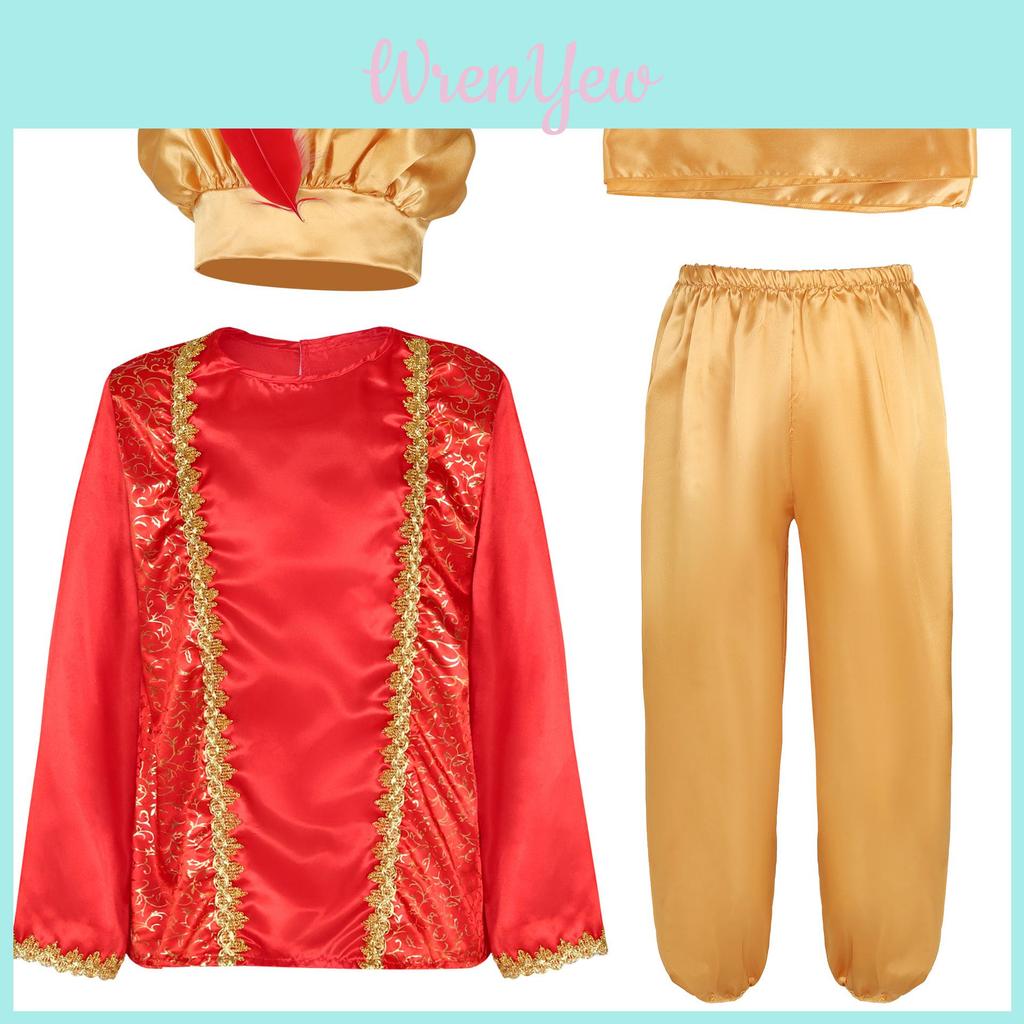 Aladdin Costume For Kids With Polyester Fabric For Stage Performance And Halloween Cosplay