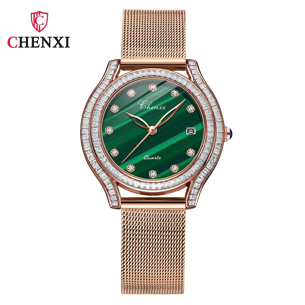 New TOP Brand Luxury Women's Watch With Box Fashion Watch Leather Waterproof Green Watch Women's Quartz Watches