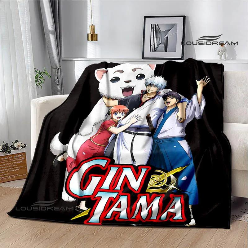 GINTAMA Мультяшные принтованные одеяла Плед для пикника Теплые фланелевые одеяла Постельное белье для дома Одеяла для кроватей Подарок на день рождения