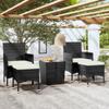 Day and Night - Day and Night Garden Table Chairs 5 Pieces Synthetic Rattan Black Tempered Glass
